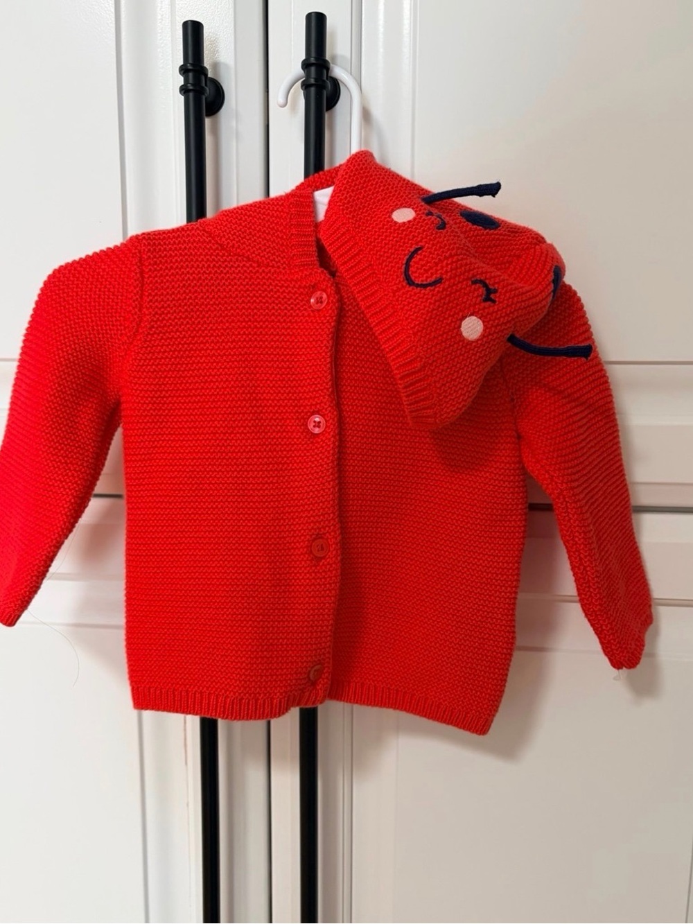 Carters baby girl knit lady bug hood cardigan